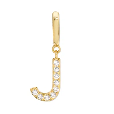 Evesaddiction Pave Initial Hinged Charm - Gold / J