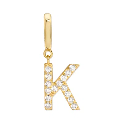 Evesaddiction Pave Initial Hinged Charm - Gold / K