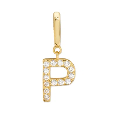 Evesaddiction Pave Initial Hinged Charm - Gold / P