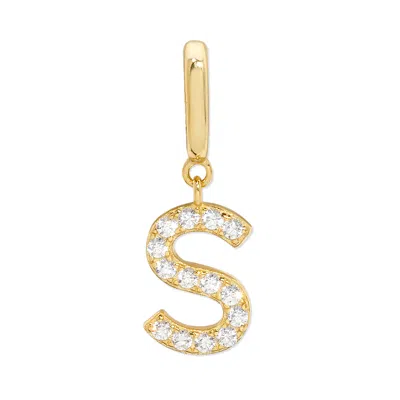 Evesaddiction Pave Initial Hinged Charm - Gold / S