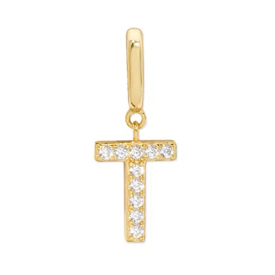 Evesaddiction Pave Initial Hinged Charm - Gold / T