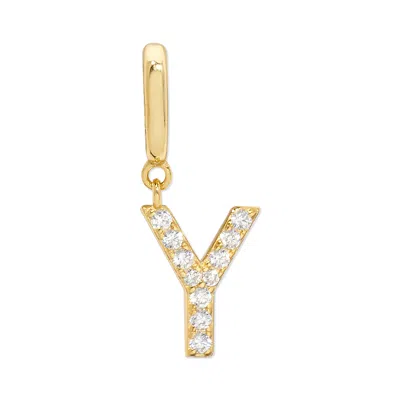 Evesaddiction Pave Initial Hinged Charm - Gold / Y