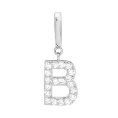 Evesaddiction Pave Initial Hinged Charm - Silver / B In Metallic