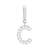 Evesaddiction Pave Initial Hinged Charm - Silver / C In Metallic