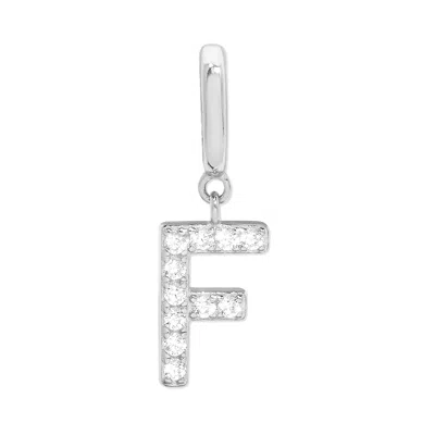 Evesaddiction Pave Initial Hinged Charm - Silver / F