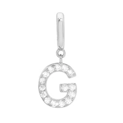 Evesaddiction Pave Initial Hinged Charm - Silver / G In Metallic