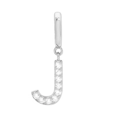 Evesaddiction Pave Initial Hinged Charm - Silver / J In Metallic