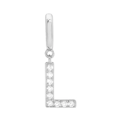 Evesaddiction Pave Initial Hinged Charm - Silver / L
