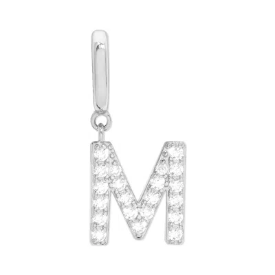 Evesaddiction Pave Initial Hinged Charm - Silver / M In Metallic