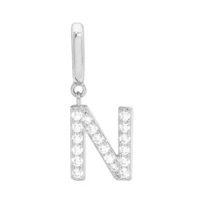 Evesaddiction Pave Initial Hinged Charm - Silver / N