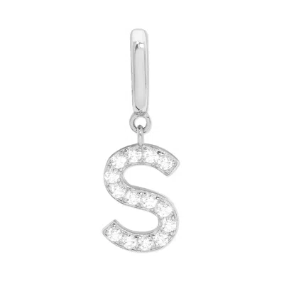 Evesaddiction Pave Initial Hinged Charm - Silver / S In Metallic