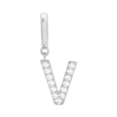 Evesaddiction Pave Initial Hinged Charm - Silver / V In Metallic