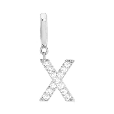 Evesaddiction Pave Initial Hinged Charm - Silver / X In Metallic