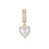 Evesaddiction Pearl Heart Dangle Spacer Charm In White
