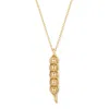 Evesaddiction Peas In A Pod Necklace In Gold