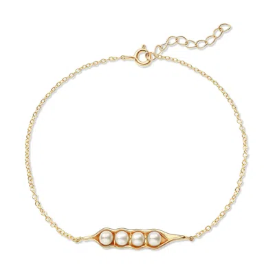 Evesaddiction Peas In A Pod Pearl Bracelet - Gold / 4