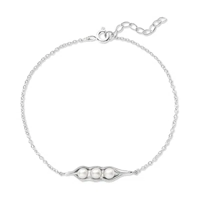 Evesaddiction Peas In A Pod Pearl Bracelet - Silver / 3 In Metallic