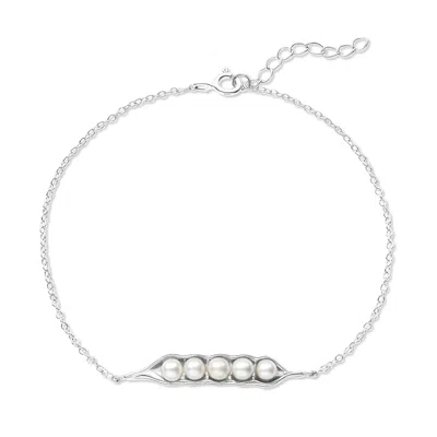 Evesaddiction Peas In A Pod Pearl Bracelet - Silver / 5 In Metallic