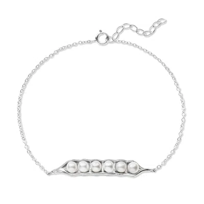 Evesaddiction Peas In A Pod Pearl Bracelet - Silver / 6 In Metallic