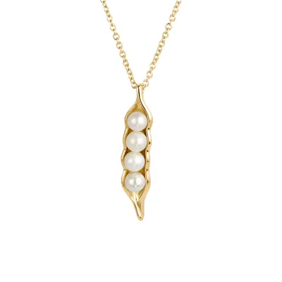 Evesaddiction Peas In A Pod Pearl Necklace - Gold / 4