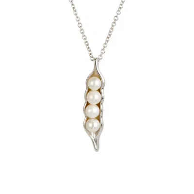 Evesaddiction Peas In A Pod Pearl Necklace - Silver / 4