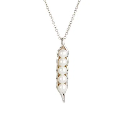 Evesaddiction Peas In A Pod Pearl Necklace - Silver / 5 In Metallic