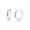 Evesaddiction Personalized Birthstone Huggie Earrings - 4 In Silver