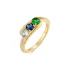 Evesaddiction Petite 3 Stone Gold Birthstone Mother's Ring In Gold