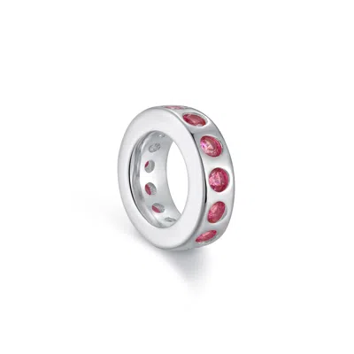 Evesaddiction Petite Birthstone Rondelle Charm - Silver / July In Metallic
