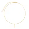 Evesaddiction Petite Cross Gold Choker Necklace In Gold