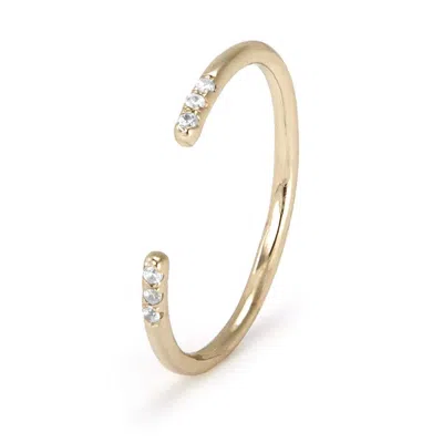 Evesaddiction Petite Open Cz Stackable Ring - Gold / 7