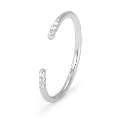 Evesaddiction Petite Open Cz Stackable Ring - Silver / 5
