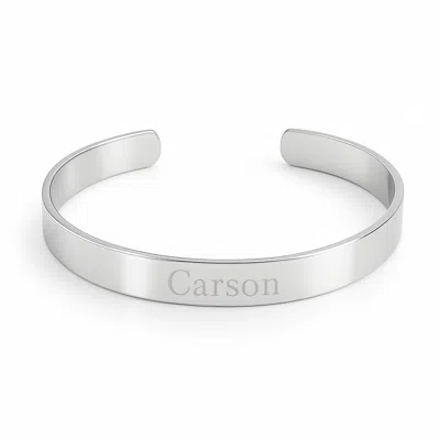 Evesaddiction Plain Style Stainless Steel Cuff Bracelet In Silver