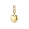 Evesaddiction Puffy Heart Dangle Spacer Charm In Gold