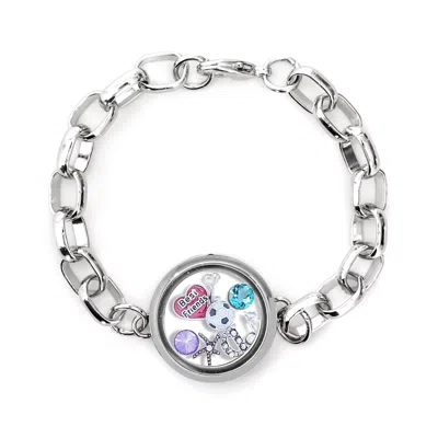 Evesaddiction Round Floating Locket Link Bracelet In Metallic