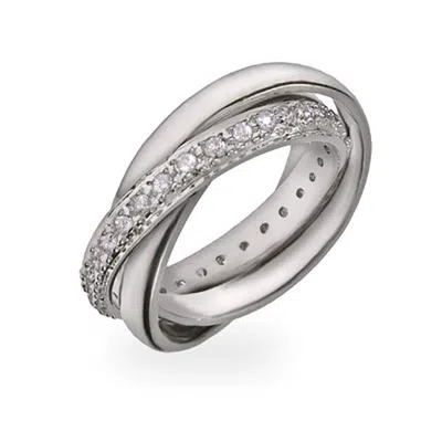 Evesaddiction Russian Wedding Ring With Cz Band In Metallic