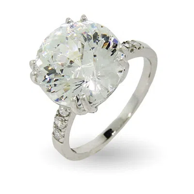 Evesaddiction Sensational 6ct Millennium Cut Cz Right Hand Ring In Metallic