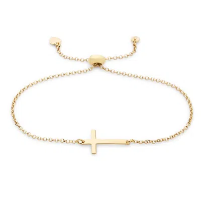 Evesaddiction Sideways Cross Bolo Bracelet - Gold