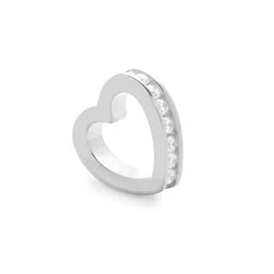 Evesaddiction Silver April Eternity Heart Charm