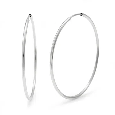 Evesaddiction Silver Continuous Hoop Earrings - 1.25"
