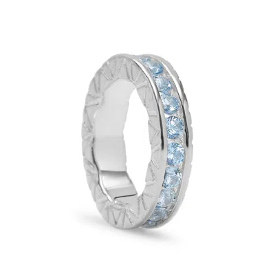 Evesaddiction Silver December Eternity Charm In Blue