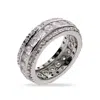 Evesaddiction Sparkling Celebrity Style Cz Wedding Band In Silver