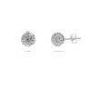 Evesaddiction Sparkling Crystal 8mm Sterling Silver Bead Earrings In Silver