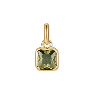 Evesaddiction Square Bezel Birthstone Charm - Gold / August