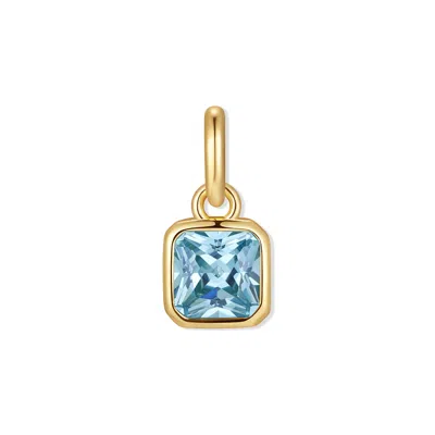Evesaddiction Square Bezel Birthstone Charm - Gold / December