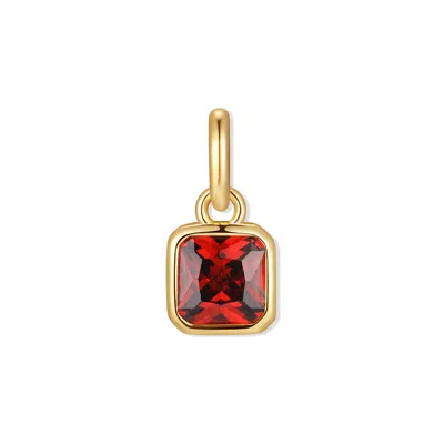 Evesaddiction Square Bezel Birthstone Charm - Gold / January