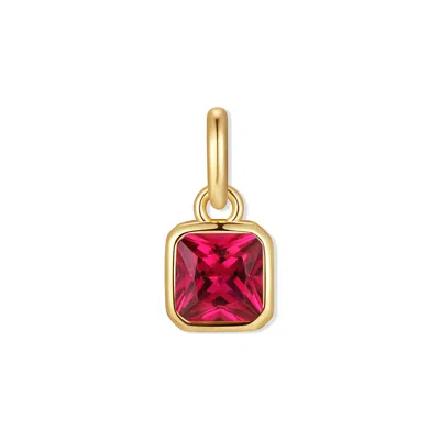 Evesaddiction Square Bezel Birthstone Charm - Gold / July