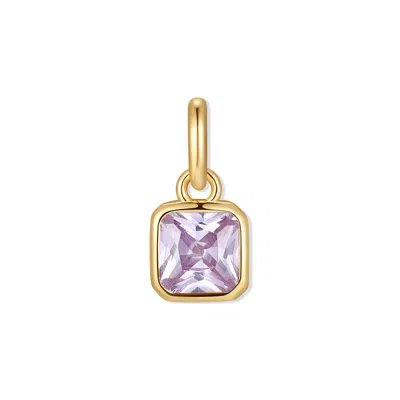 Evesaddiction Square Bezel Birthstone Charm - Gold / June
