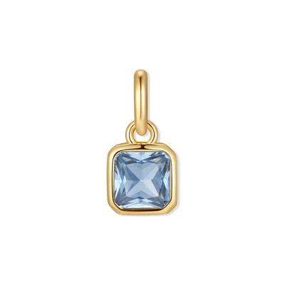 Evesaddiction Square Bezel Birthstone Charm - Gold / March