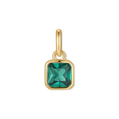 Evesaddiction Square Bezel Birthstone Charm - Gold / May